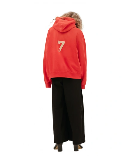 #7 woman red hoodie